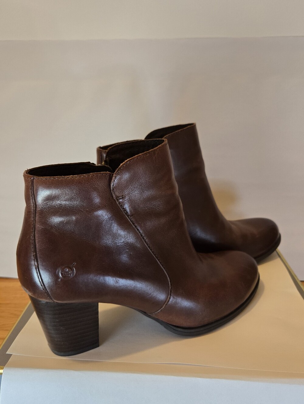 BORN Brown Leather Bootie Size 8
